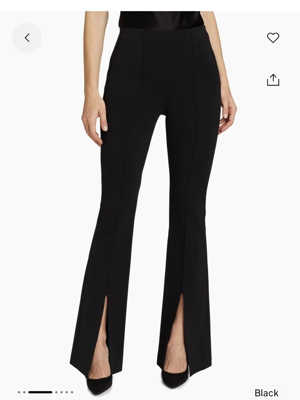 Alice + Olivia Black Emiko Split-Hem Flare Pants Size 0 - Picture 2 of 9